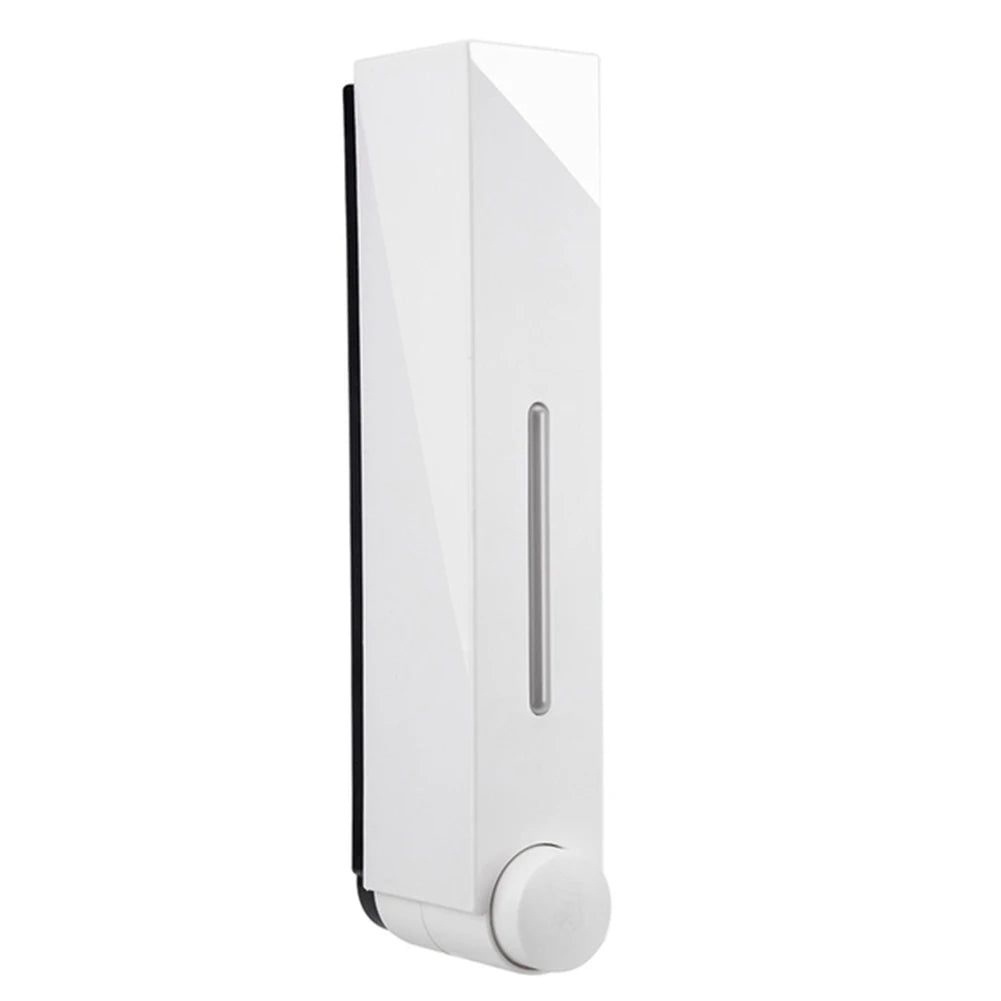 distributeur savon liquide noir blanc moderne adhésif easy install hygiène salle bain minimaliste matériaux