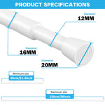 tige télescopique extensible ressort poteau rideau réglable fenêtre salle bains blanc noir moderne clips