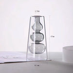 vase verre transparent billes sphériques minimaliste couleur gris bleu vert orange rose