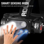 lampe frontale led rechargeable usb camping pêche hunting fishing biking caving running hiking