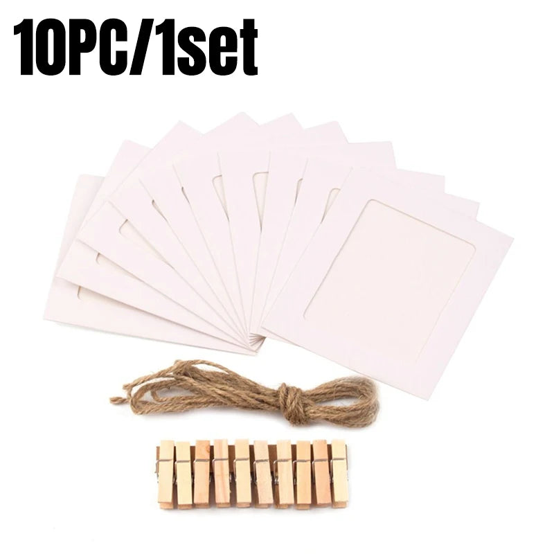 cadres photo bohèmes papier colorés pinces corde jute scrapbooking décoration maison festive