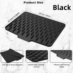 tapis séchage vaisselle silicone gris moderne rayures diagonales facile nettoyage comptoir évier refroidisseur