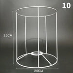 support lampe blanc grille métallique moderne cadre fer abat jour table décoration intérieur