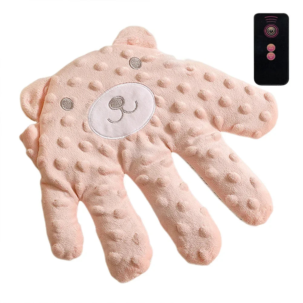 gant massage bébé blanc ours texture douce coton polyester apaisant sommeil massage