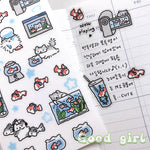sticker kawaii multicolore dessins animés adhésifs mignons opaques autocollants animauxscriçãopta