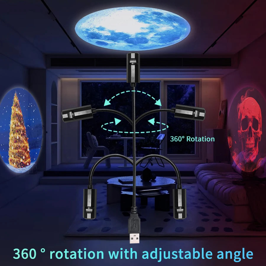 projecteur étoiles usb led lampe veilleuse nuit moderne ambiance halloween noël vacances chambreextérieur