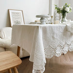 serviette table dentelle blanche motifs floraux classique romantique réutilisable extérieure intérieure blanc hiver été