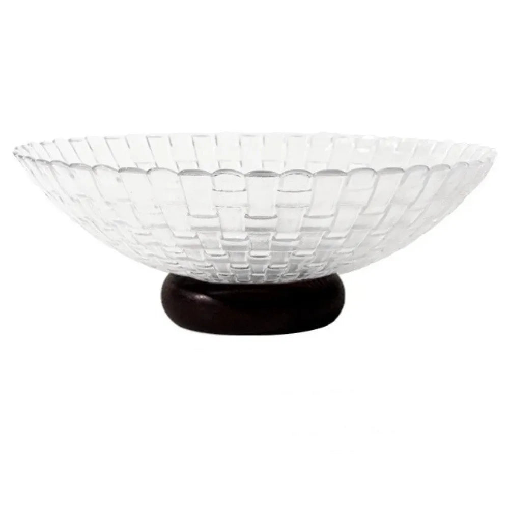 bol fruits transparent moderne base bois raisonné salon collations minimaliste