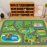 tapis urbain motifs routes bâtiments enfants moderne polypropylène polyester lavableextérieurintérieur