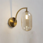 applique murale moderne verre transparent or ambre led minimaliste chambre salon