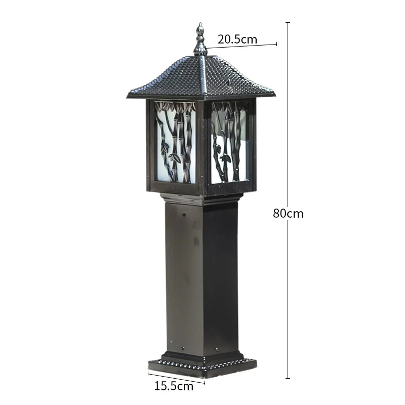 lanterne jardin noire bronze bambou doré ip65 étanche led 80cm classique orientalextérieur