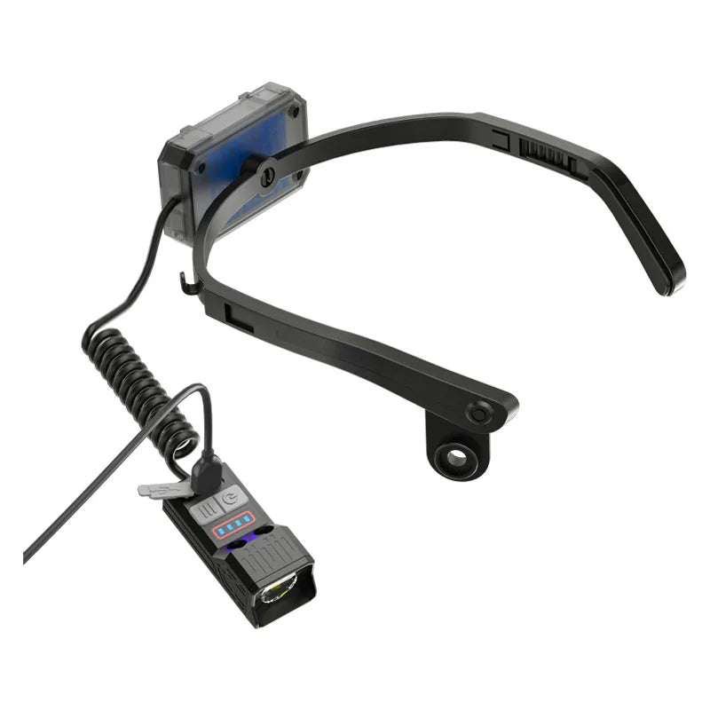 lampe frontale rechargeable usb detection intelligente autonomie batterie clips noir moderne