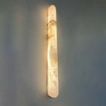 lampe murale moderne marbre blanc beige ovale 20cm led 90260v