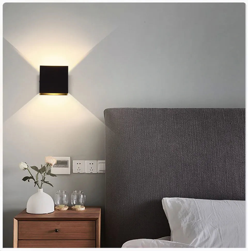 appliques murales led noir blanc contemporaines éclairage chambre cuisine 220v 6w 90 260v 249