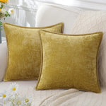 taies d'oreiller décoratives chenille velours moderne zippées imprimés géométriques couleurs variées maison hospitalière