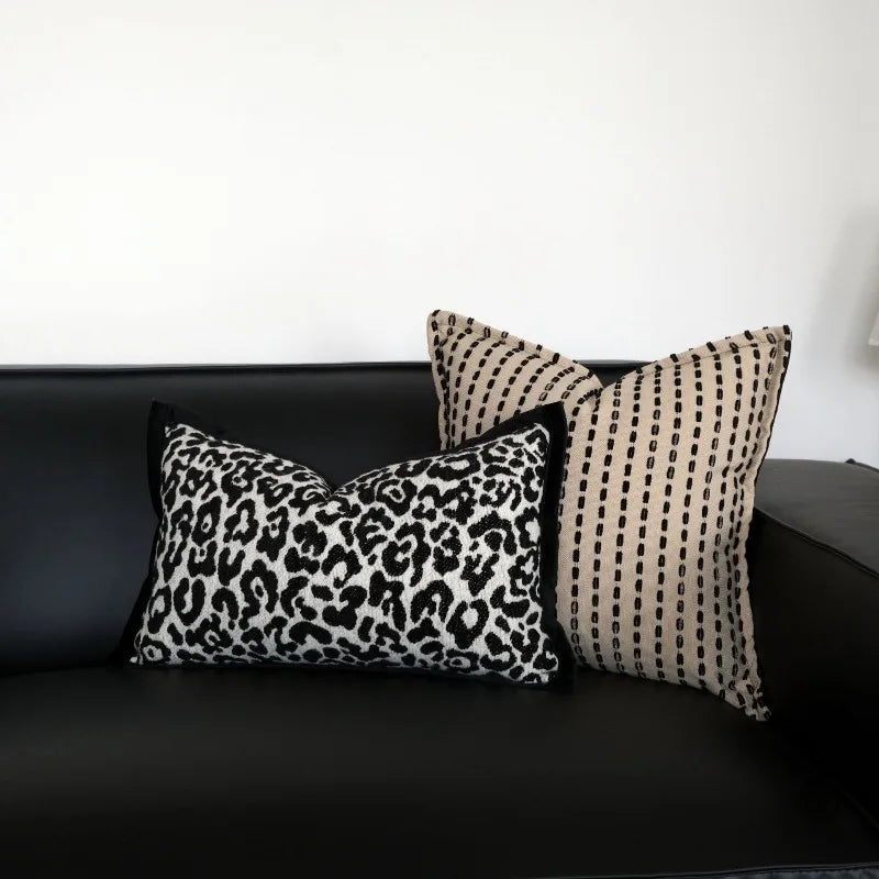housse coussin moderne léopard géométrique 100 polyester adhésif 30x50cm 45x45cm décoration canapé voiture