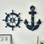 décoration murale marin volant bateau ancre bois couleurs bleues coquillages étoiles mer