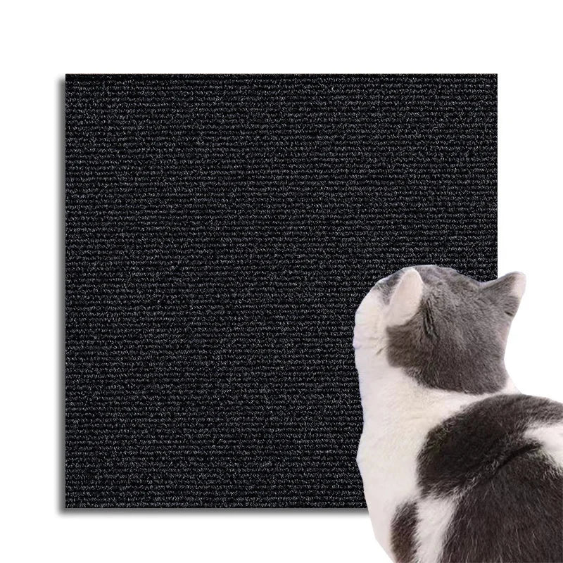 grattoir chats adhésif couleur gris moderne texture tissée taille 30x30cm 30x60cm
