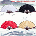 éventail pliant 10 pouces blanc rouge noir classique rayures clips double face