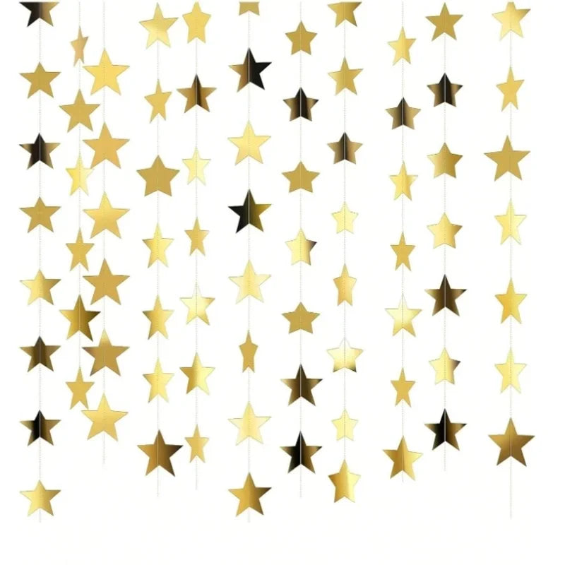 guirlandes étoiles scintillantes or noires fête anniversaire mariage décoration stars brillantes fourraine