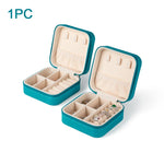 boîte bijoux velours beige portable moderne zippée rose blanche verte