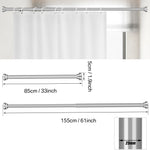 tendeur rideau douche réglable acier inoxydable noir argent moderne anti rouille tension sans perçage