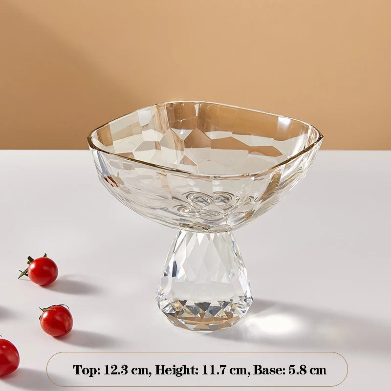 plateau dessert cristal transparent facetté moderne élégant fruits collations luxe