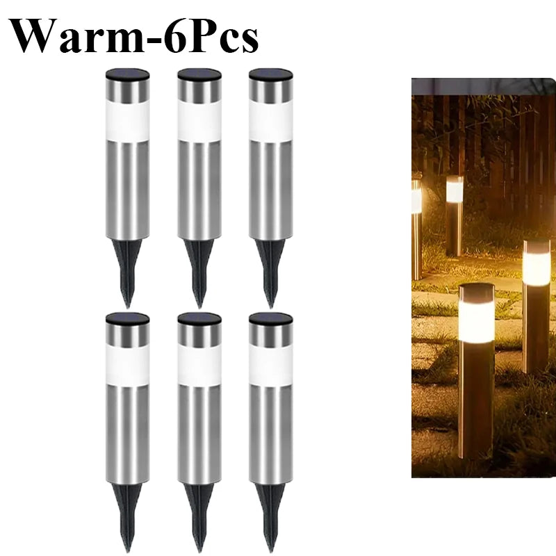 lampe solaire jardin led acier inoxydable moderne argenté doré ip65extérieur minimaliste