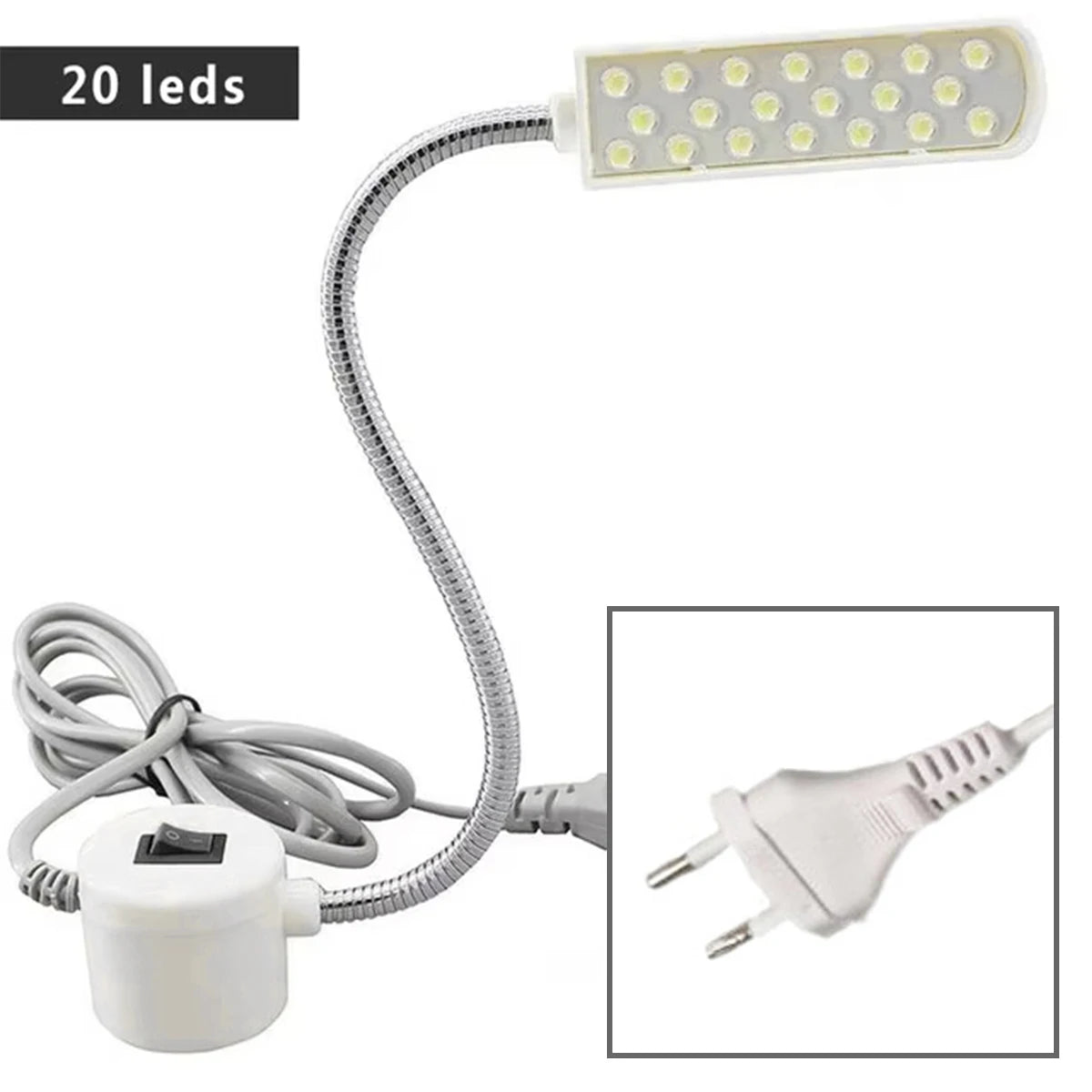 lampe machine coudre led aimant blanc moderne interrupteur câble flexible travail