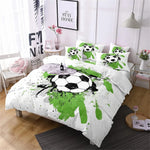 Housse de couette football 100% polyester pour chambre d'enfant