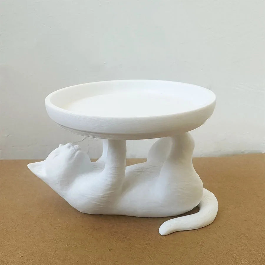plateau decoratif chat noir blanc rangement bijoux decor maison moderne animaux