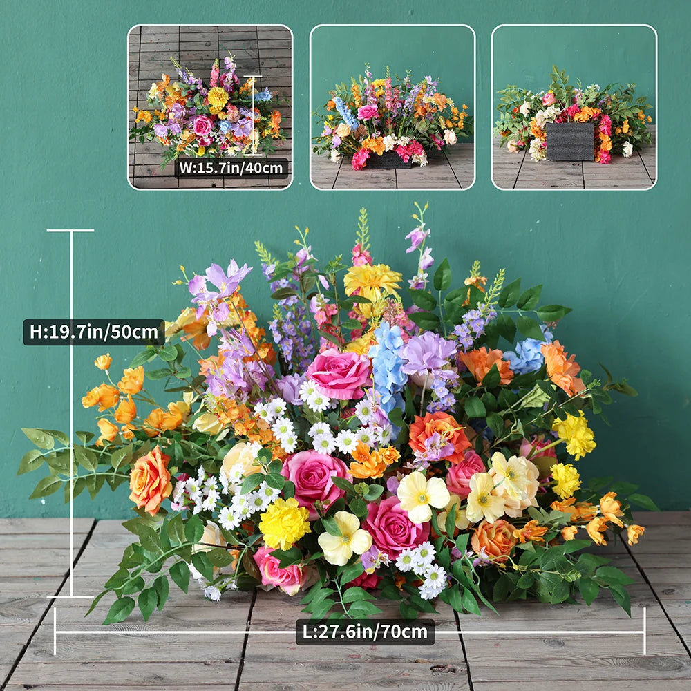 décoration mariage arches fleurs artificielles couleurs vives bouquet romantique extérieurintérieur