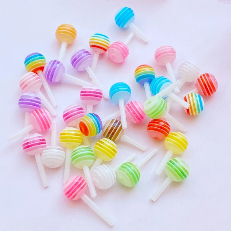 sucettes résine fleurs colorées rayées adorables accessoires coiffure bijoux mixtes variées