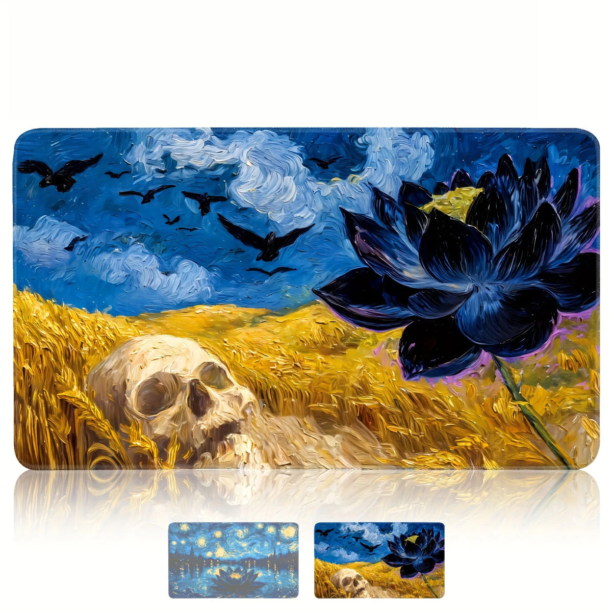 tapis souris nuit étoilée van gogh bleu noir durable anti dérapant washable