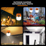 lampe camping rechargeable usb orange blanc moderne interrupteur crochet métallique led