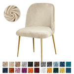 housses chaise velours élasthanne polyester moderne beige gris bleu orange pieds dorés