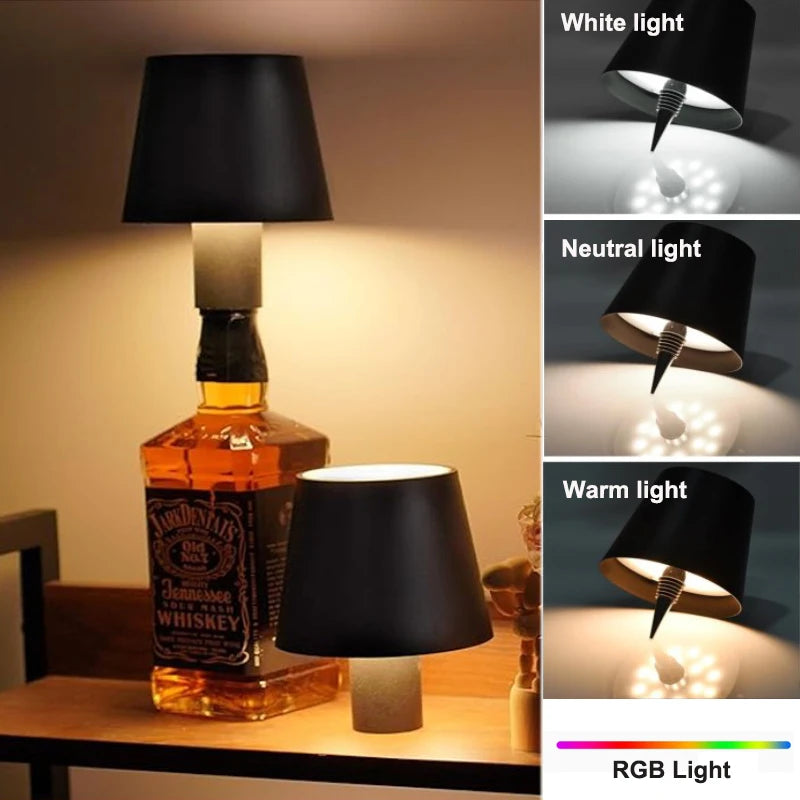 lampe table led rechargeable contemporaine base pierre abat jour noir tactileextérieur restaurant bar festival