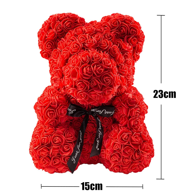 décoration maison ours rose artificiel boîte cadeau ruban satiné valentins anniversaire