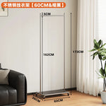 porte manteau moderne acier inoxydable gris roulettes vintage fonctionnel entrée chambre coucher