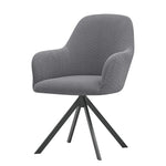 housse fauteuil pivotant jacquard gris moderne élasthanne polyester tringles complète