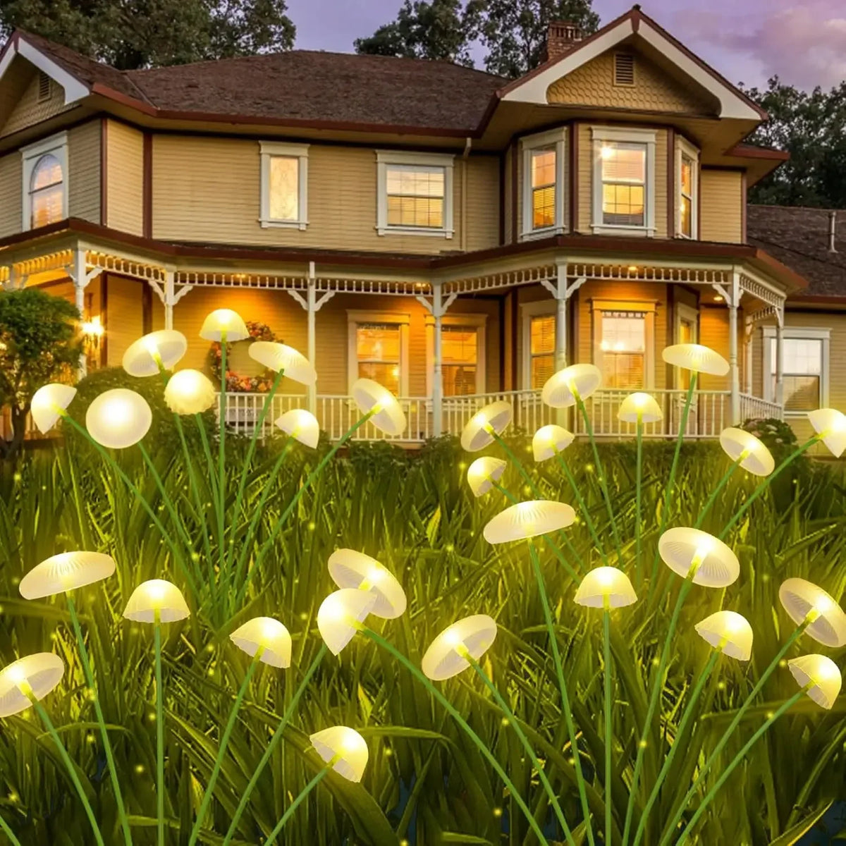lumière solaire moderne champignon multicolore blanc extérieure patio jardin led étanche