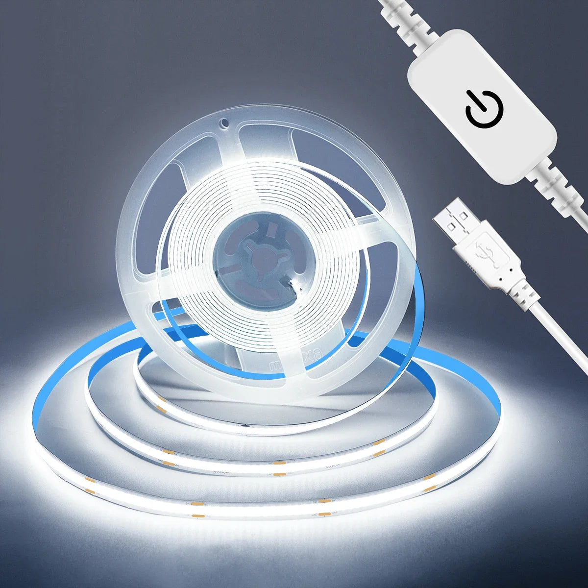ruban led flexible blanc adhésif lisse moderne interrupteur tactile intensité variable 50000 heures 6000k