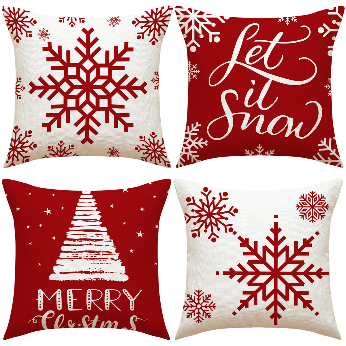 coussins carreaux rouge blanc vert doré sapins étoiles adhésifs décor noël traditionnel festive