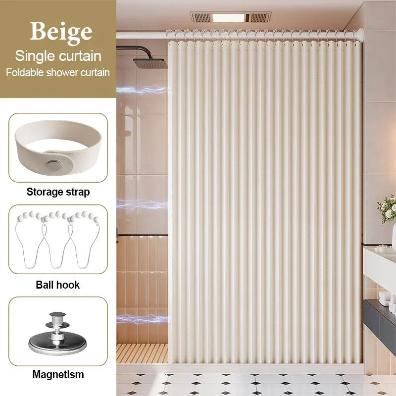 rideau douche pliable gris rayures moderne opacité 180x170cm respectueux environnement