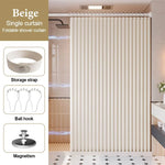 rideau douche pliable gris rayures moderne opacité 180x170cm respectueux environnement