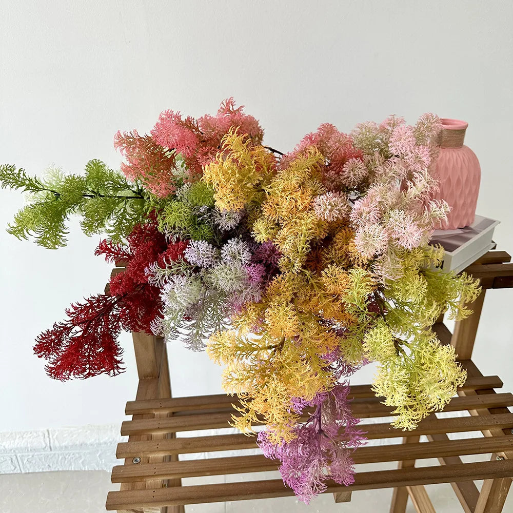bouquet artificiel multicolore feuilles pompons moderne intérieur mariage anniversaire deco festive