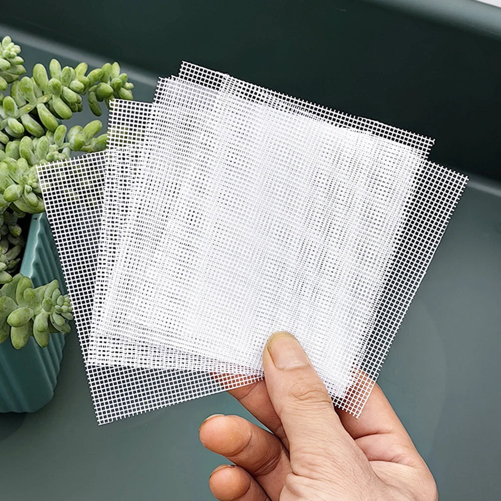 grille filtrante blanche maille fine adhésive pratique plantes 5cm 7.5cm 10cm pack20pc