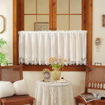 rideau blanc dentelle translucide classique coton decoratif fenetre maison
