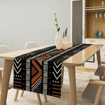 table runner géométrique tribal moderne noir marron blanc ethnique polyester 274cm 183cm 91cm 33cm