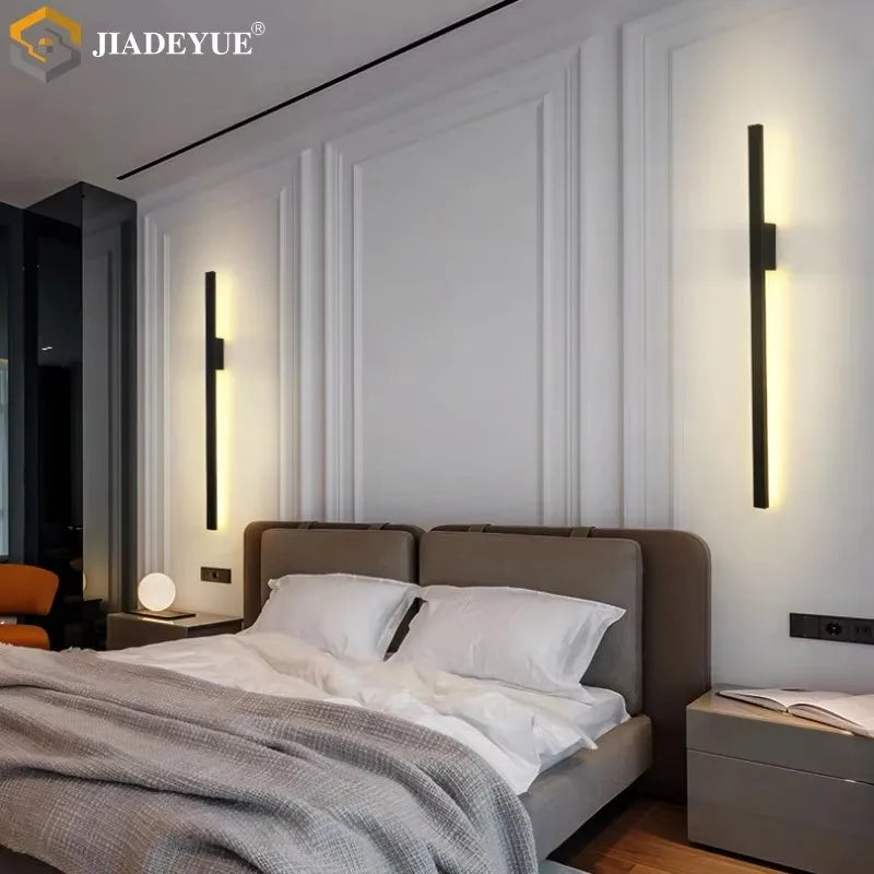 Lampes murales modernes rectangulaires noires 6W 26W lumière chaude blanc neutre